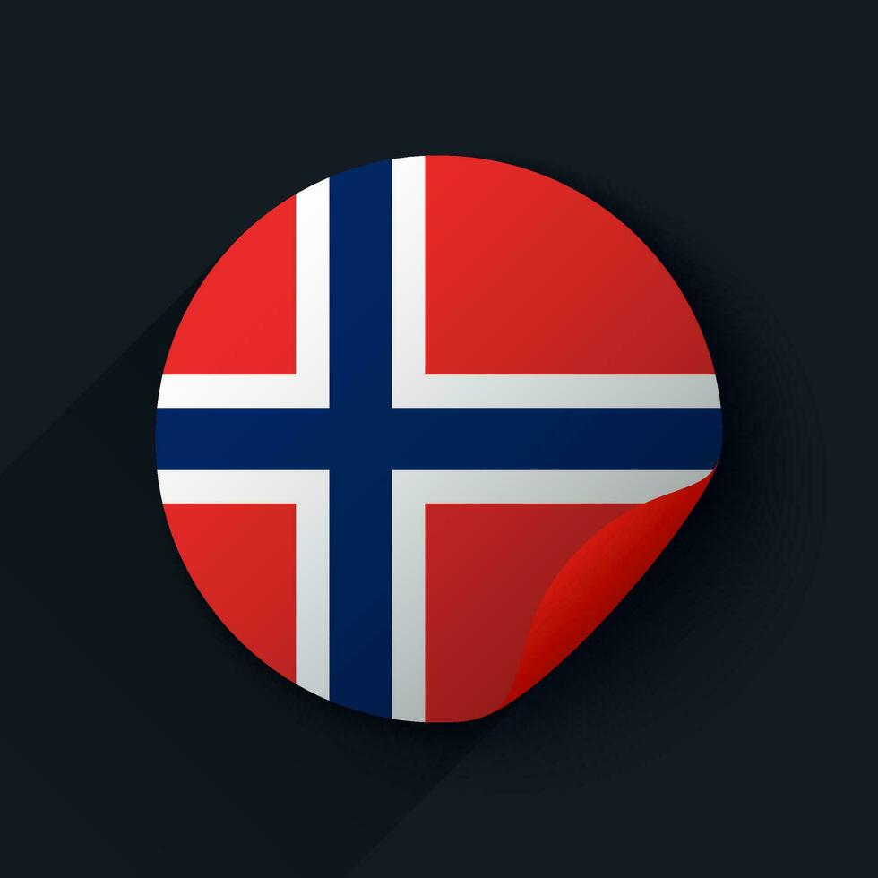 Norway Flag Sticker Vector Illustration