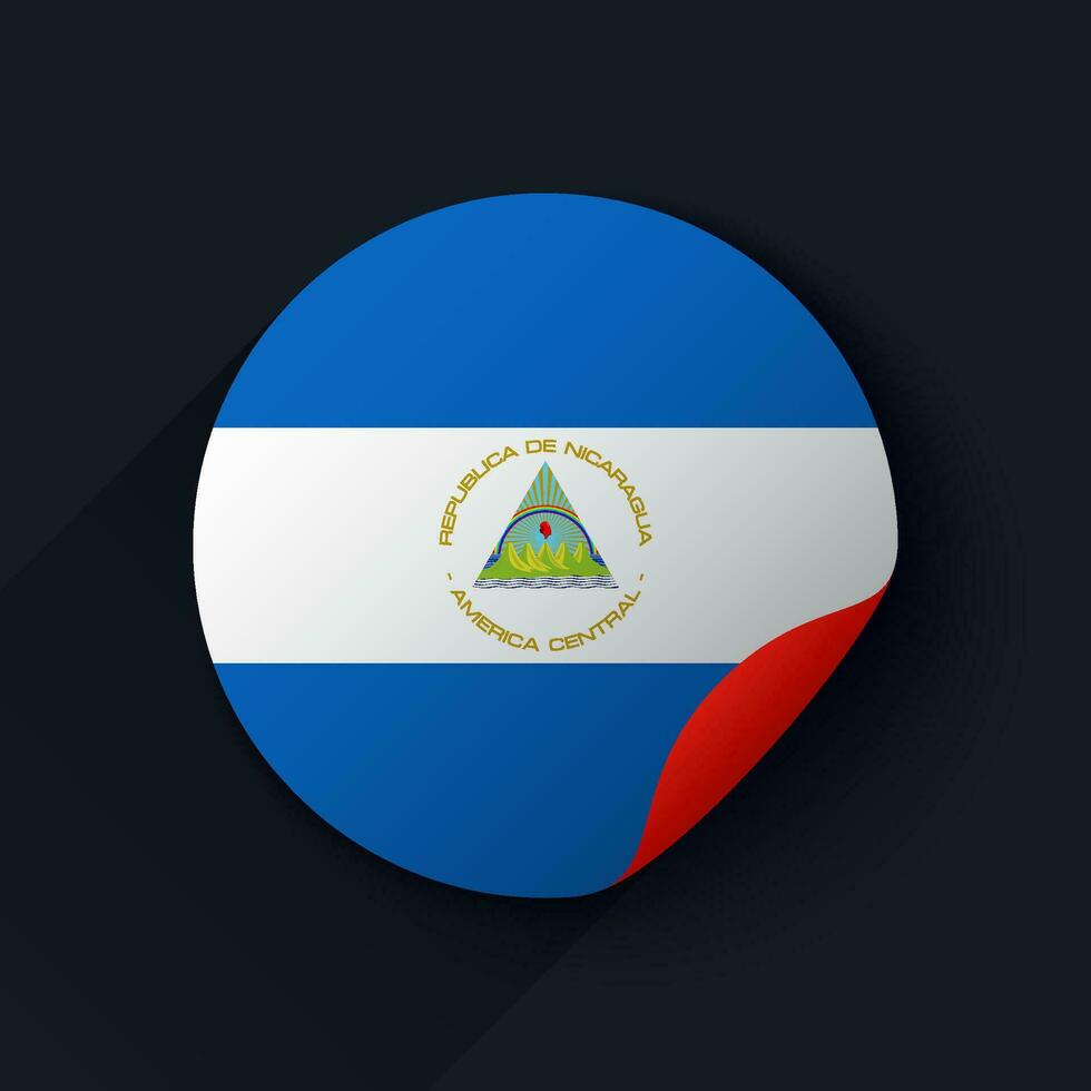 Nicaragua bandera pegatina vector ilustración