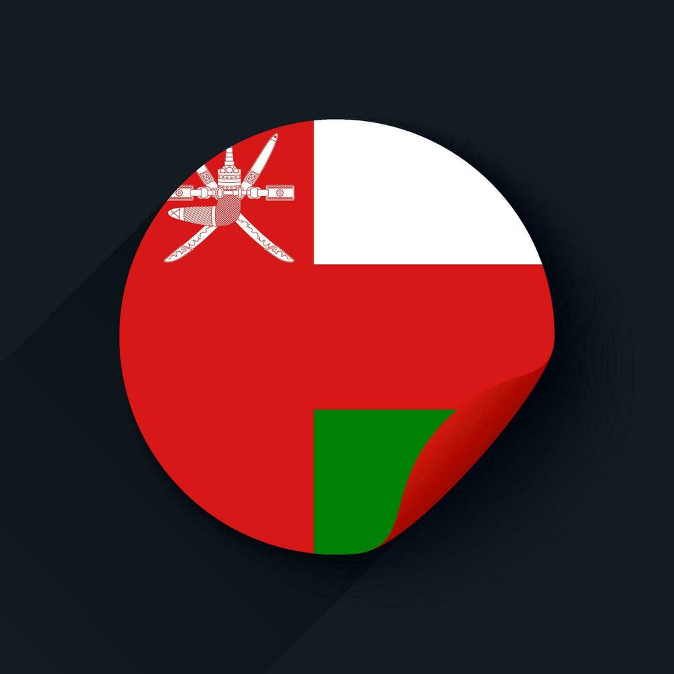 Oman Flag Sticker Vector Illustration