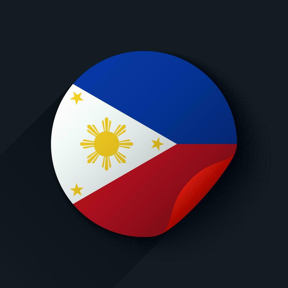 Filipinas bandera pegatina vector ilustración