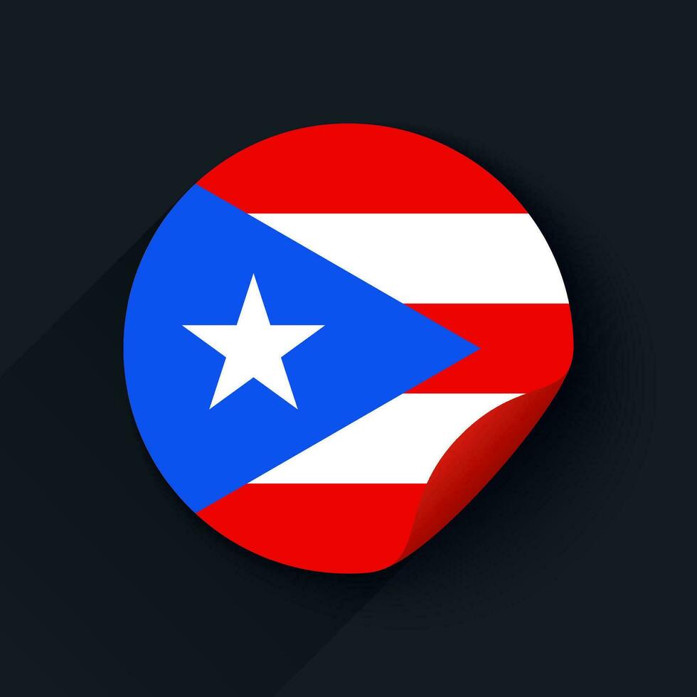 Puerto Rico Flag Sticker Vector Illustration