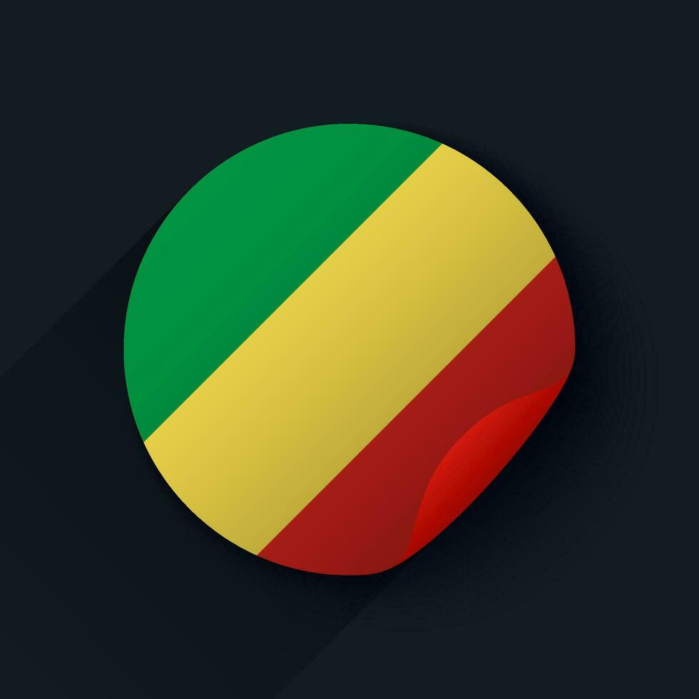 Republic of the Congo Flag Sticker Vector Illustration