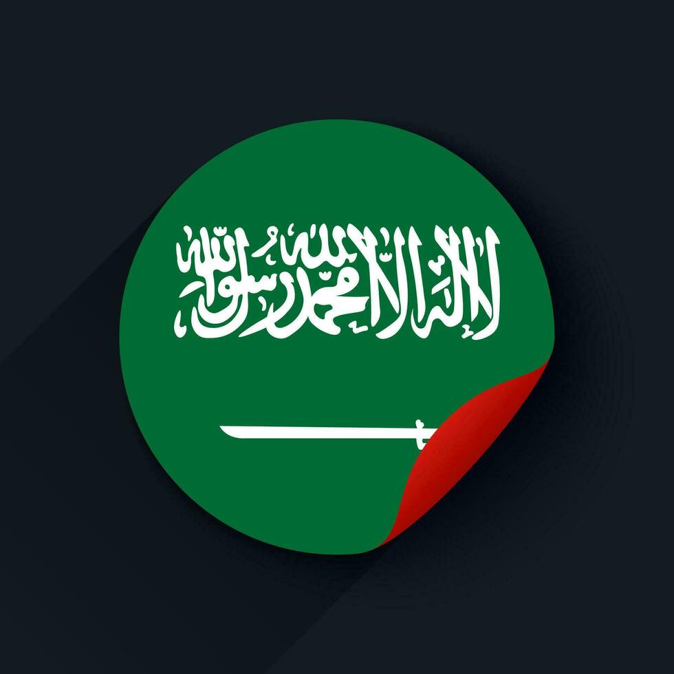 Saudi Arabia Flag Sticker Vector Illustration