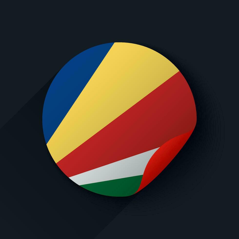 Seychelles Flag Sticker Vector Illustration