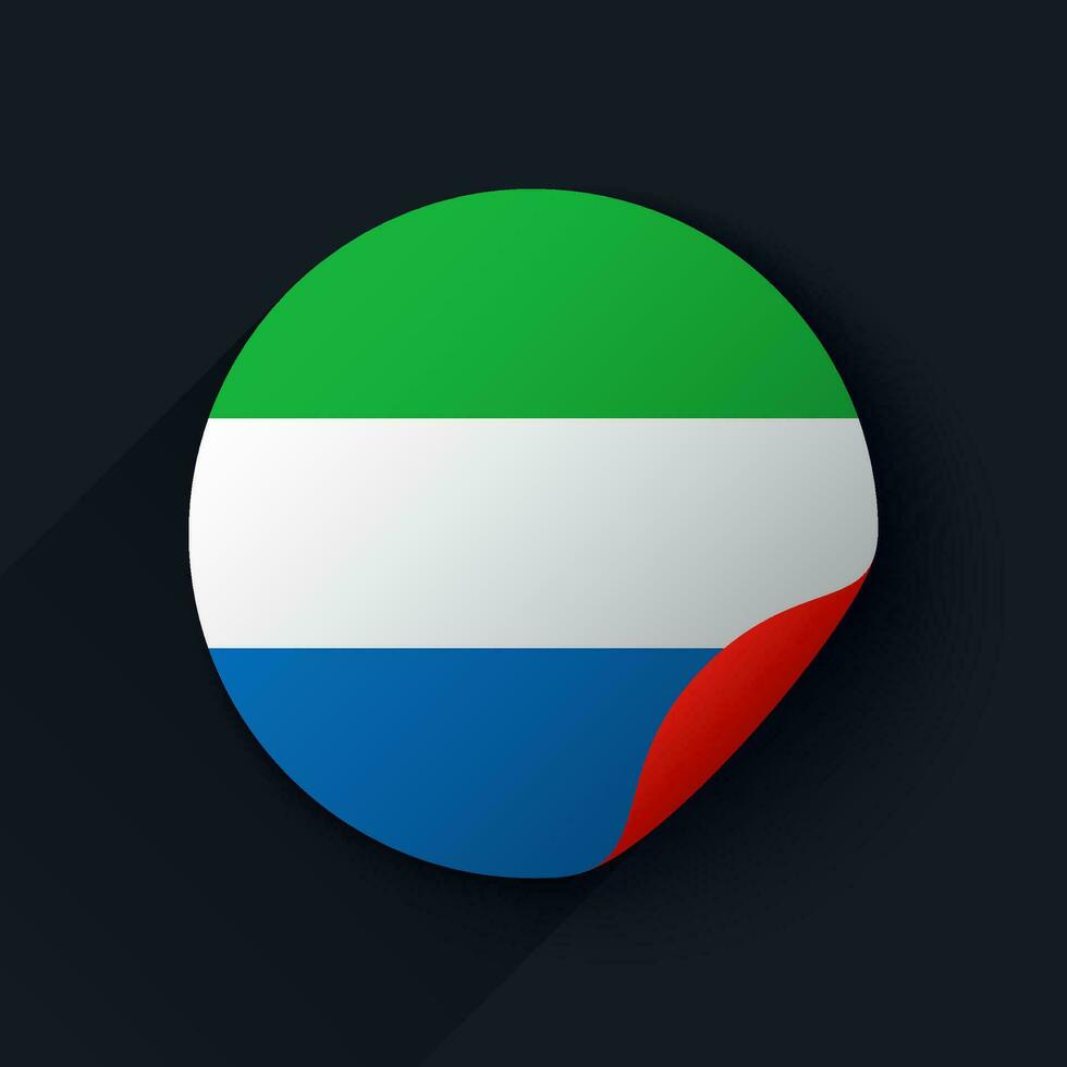 Sierra Leone Flag Sticker Vector Illustration