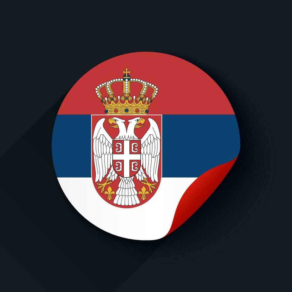 serbia bandera pegatina vector ilustración