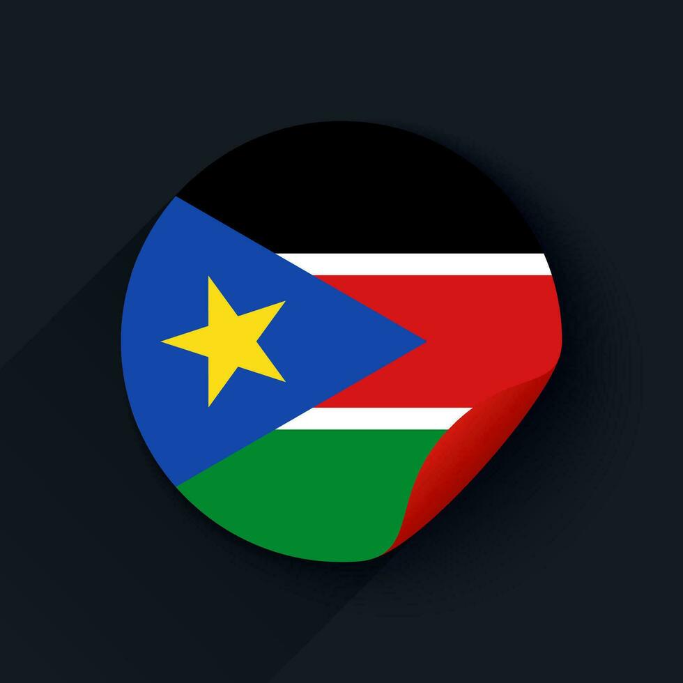 South Sudan Flag Sticker Vector Illustration