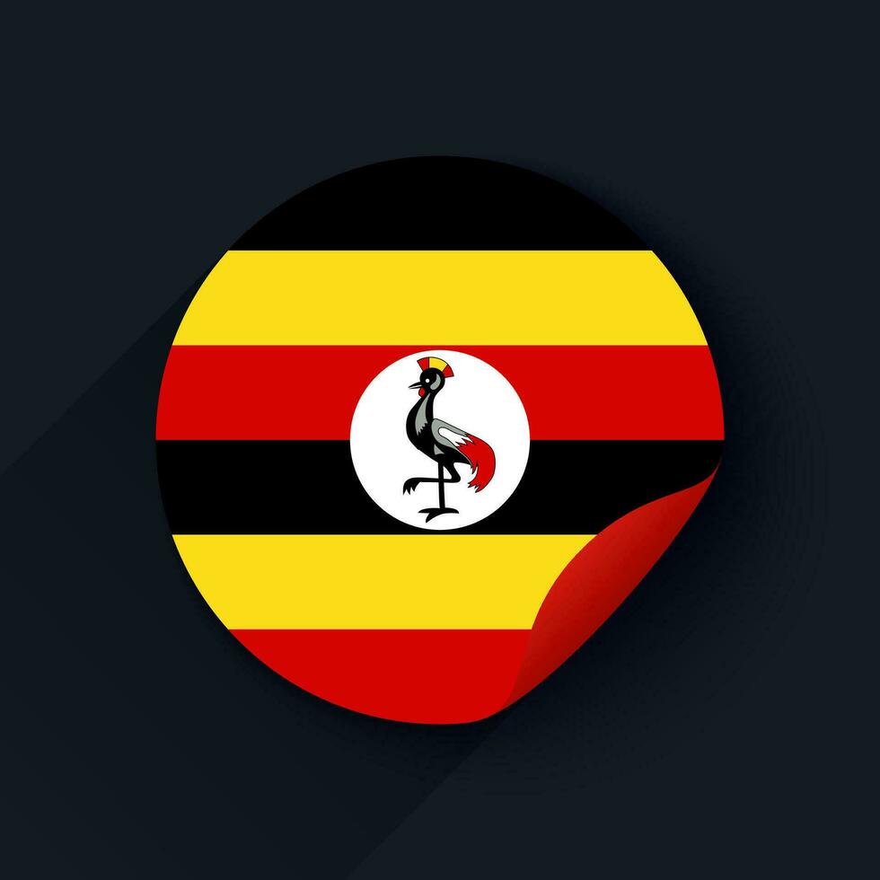 Uganda Flag Sticker Vector Illustration