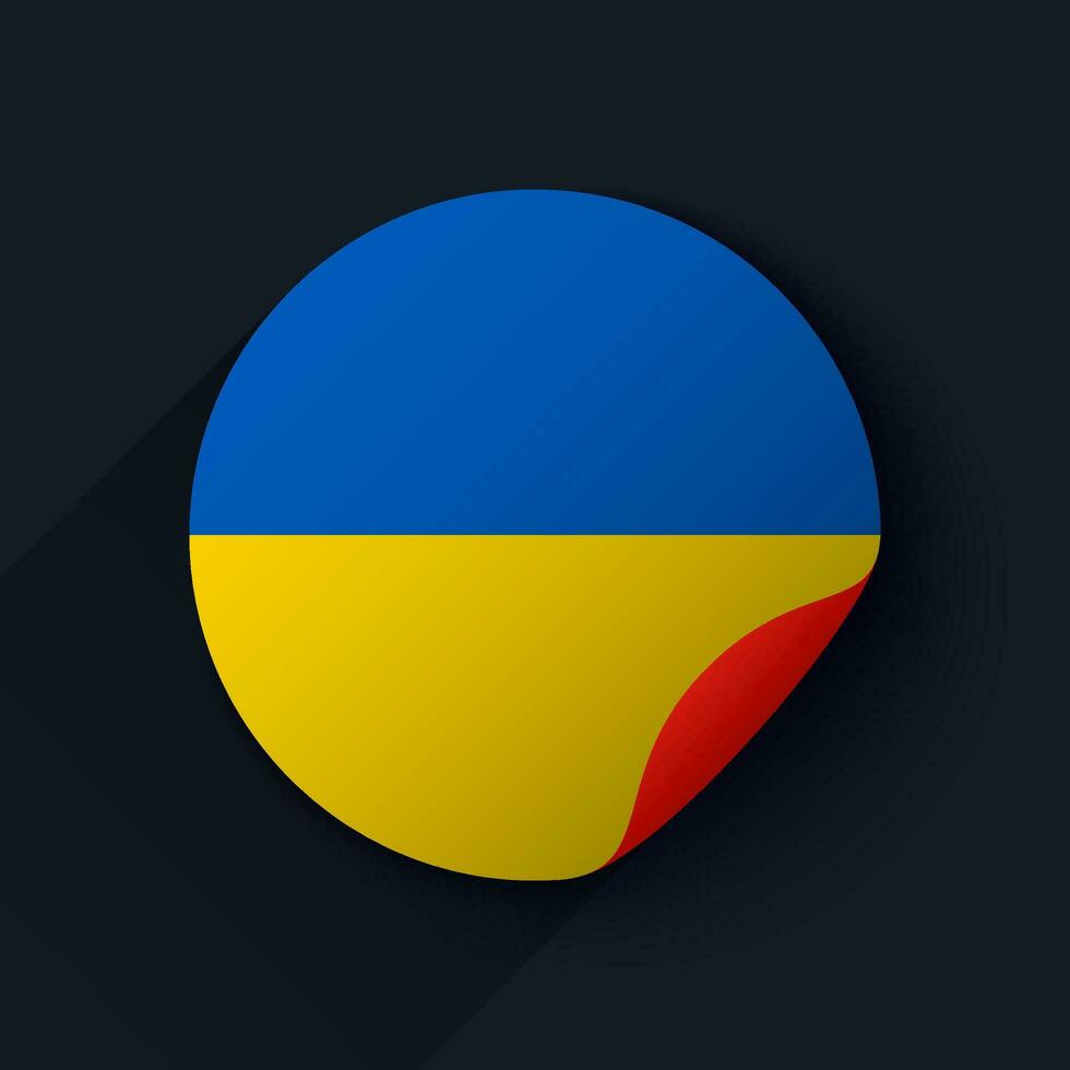 Ukraine Flag Sticker Vector Illustration