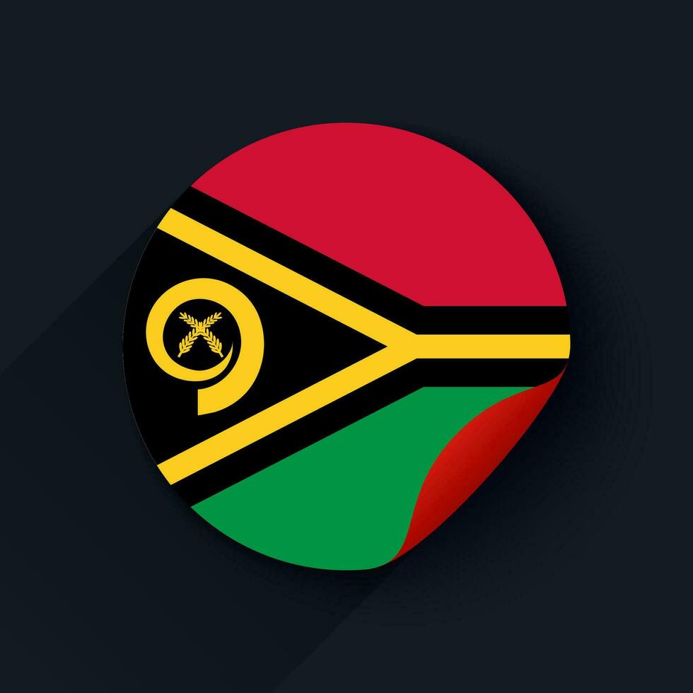 Vanuatu Flag Sticker Vector Illustration