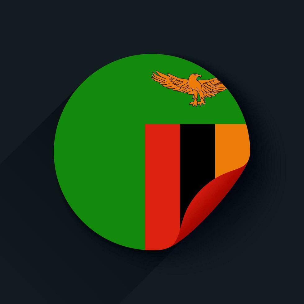 Zambia Flag Sticker Vector Illustration