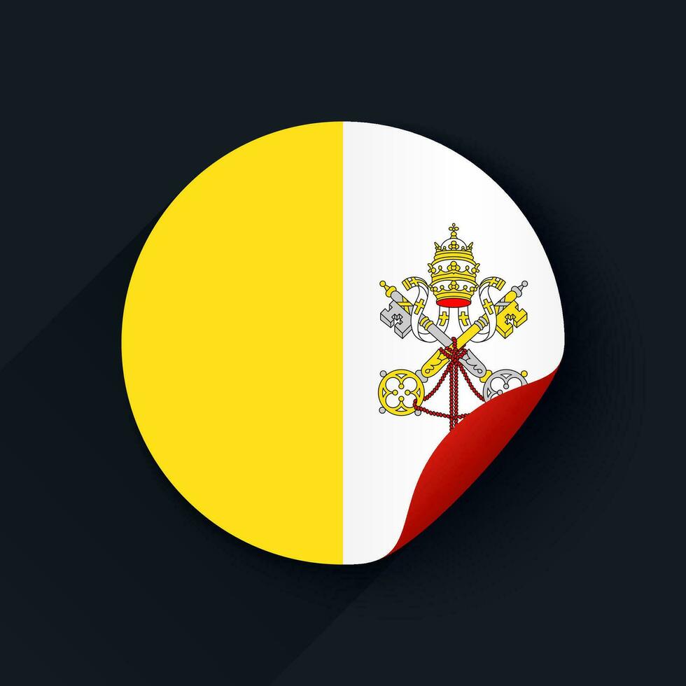 Vatican Flag Sticker Vector Illustration