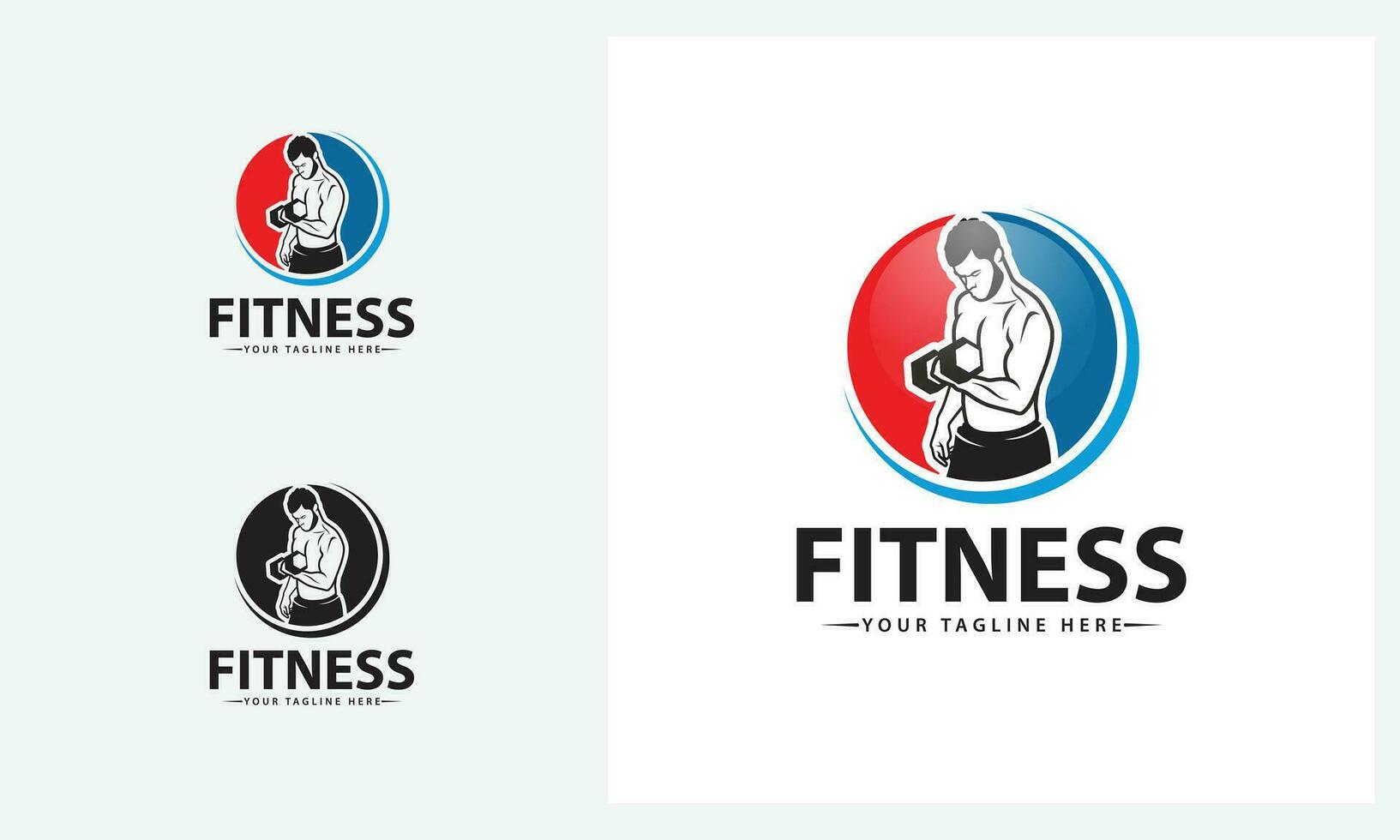 Fitness Badge Logo and Sticker vector