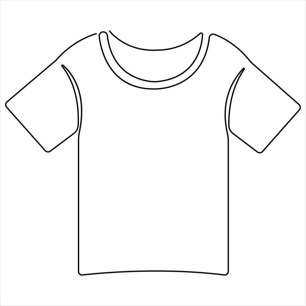 T-shirt clothes oneline art continuous single line editable vector