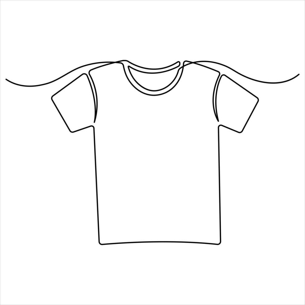 camiseta ropa una línea Arte continuo soltero línea editable vector