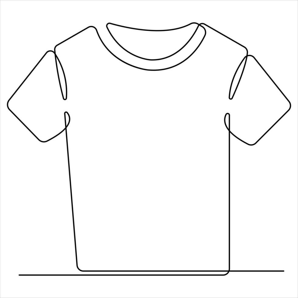 T-shirt clothes oneline art continuous single line editable vector