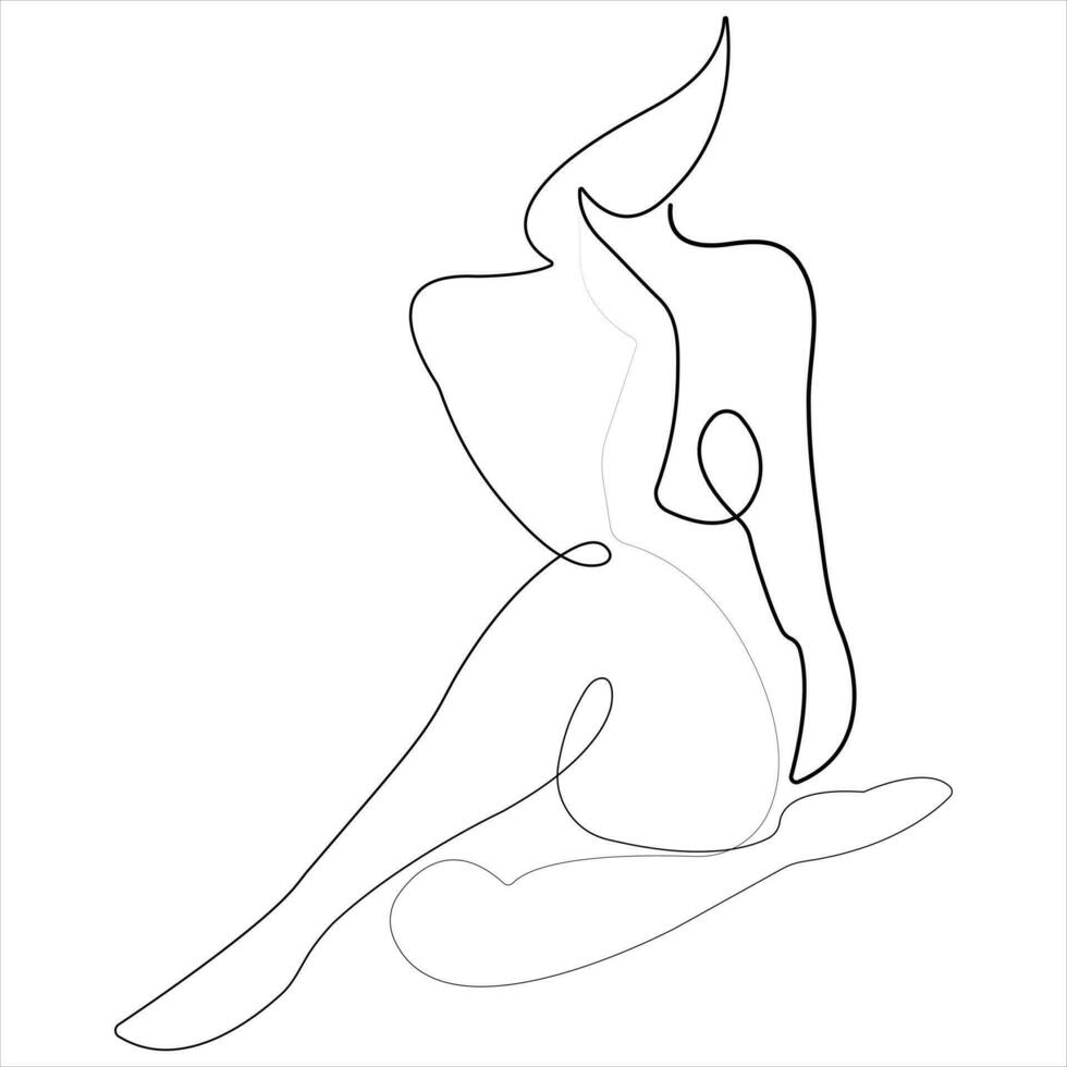 belleza mujer cuerpo uno línea Arte dibujo desnudo hembra cuerpo contorno vector ilustración