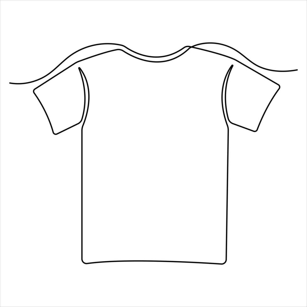 T-shirt clothes oneline art continuous single line editable vector