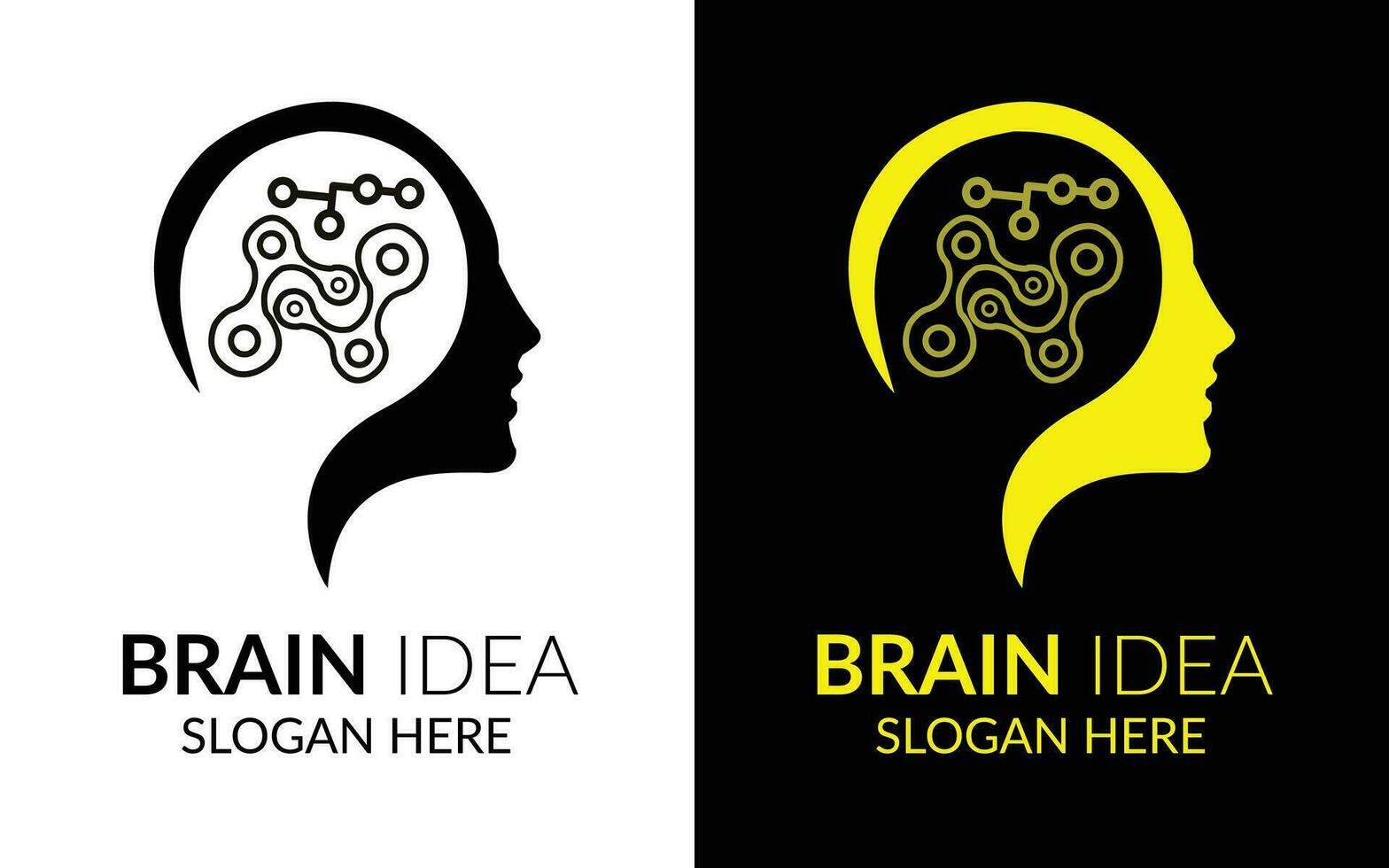 Brain Idea Logo design template vector