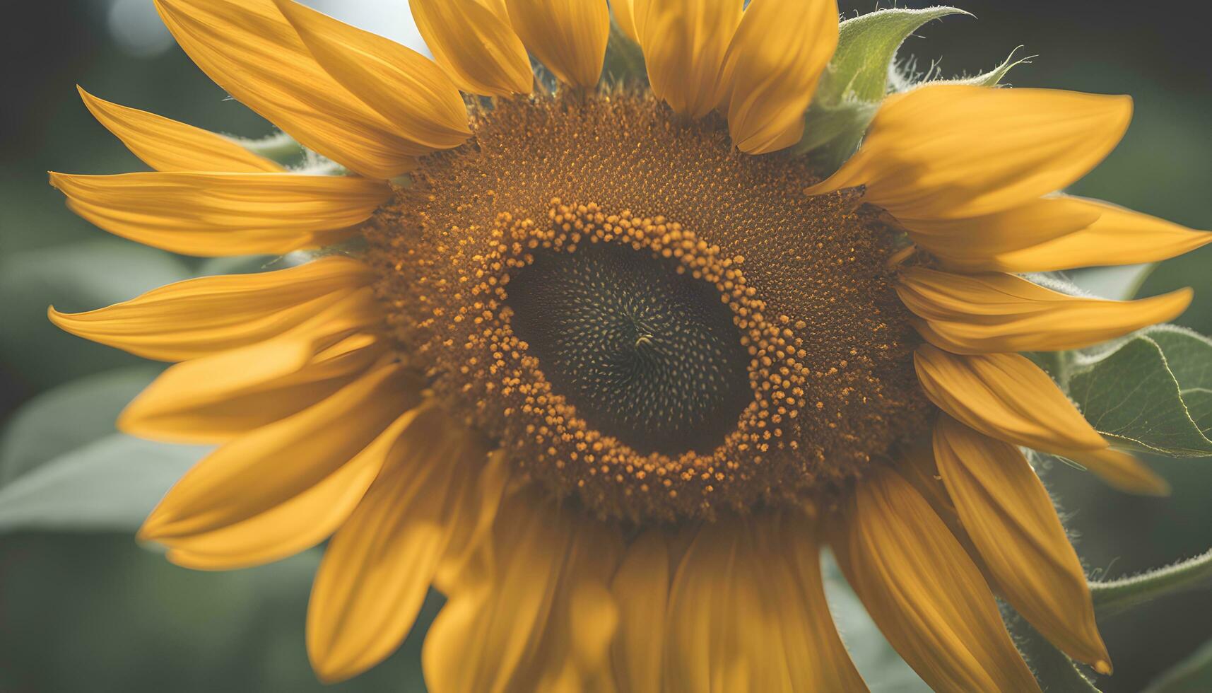 AI generated a close up of a sunflower with a blurry background photo