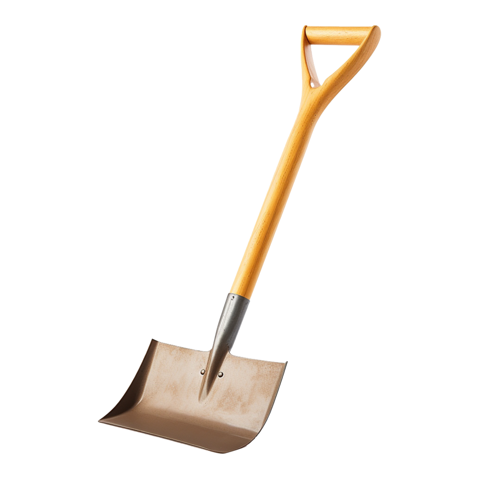 AI generated A shovel is leaning isolated on transparent background png