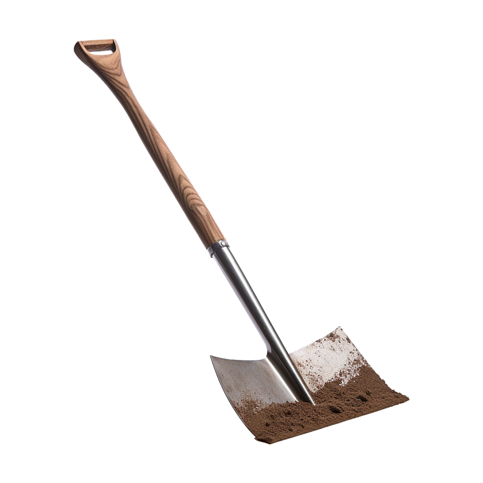 AI generated A shovel is leaning isolated on transparent background png