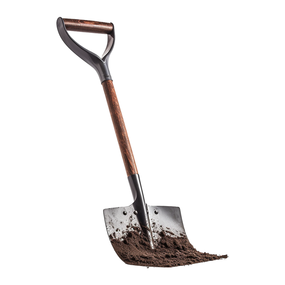 AI generated A shovel is leaning isolated on transparent background png