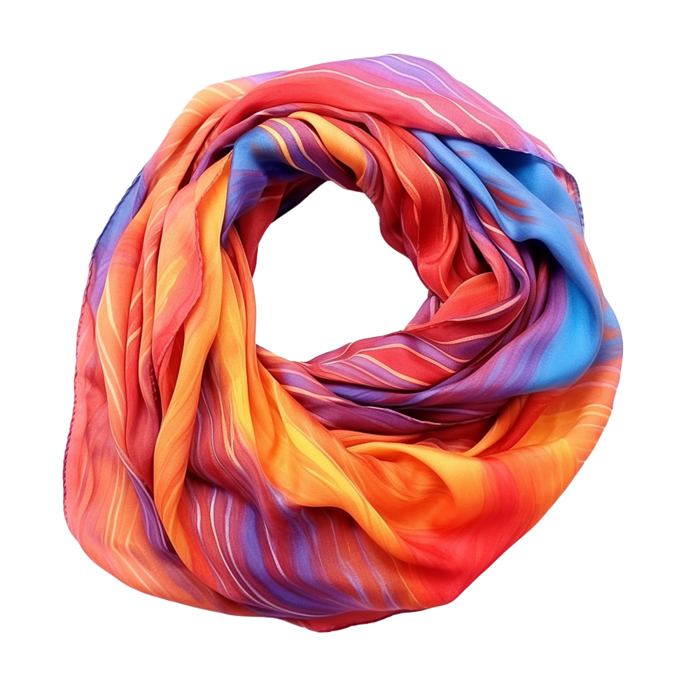 AI generated Colorful scarf isolated on transparent background png