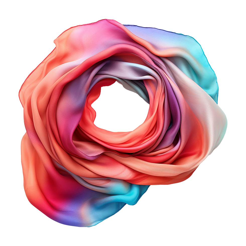 AI generated Colorful scarf isolated on transparent background png