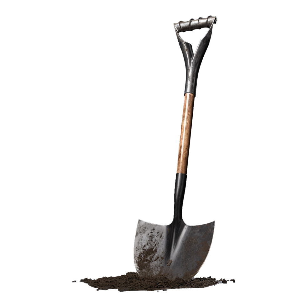 AI generated A shovel is leaning isolated on transparent background png