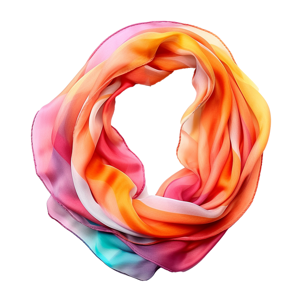 AI generated Colorful scarf isolated on transparent background png