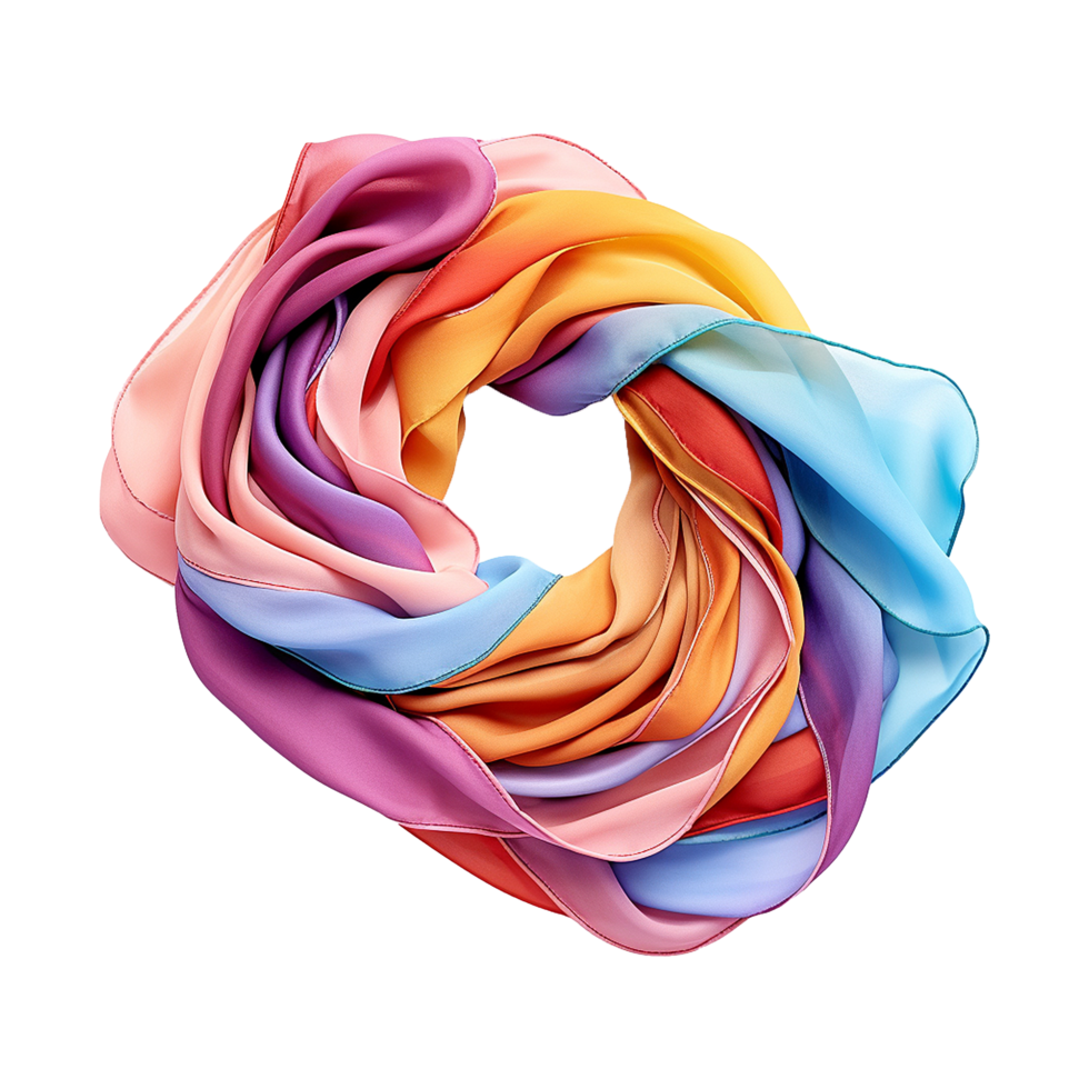 AI generated Colorful scarf isolated on transparent background png