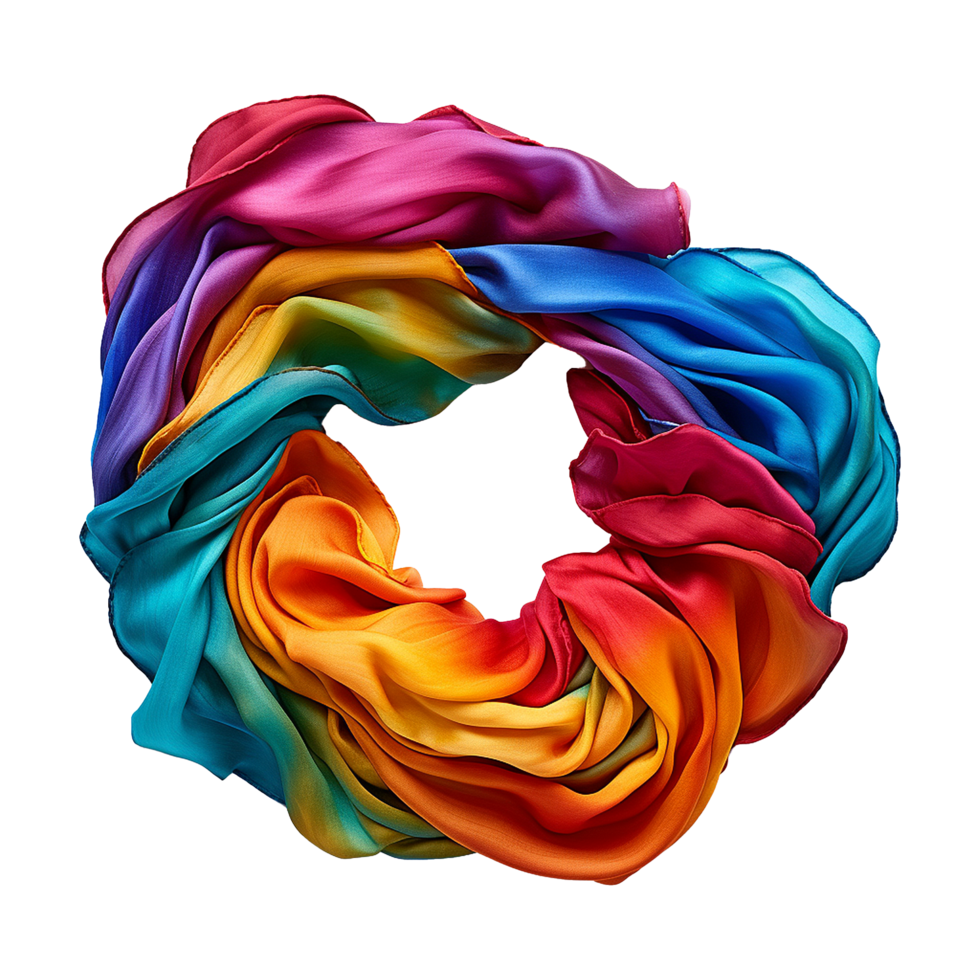 AI generated Colorful scarf isolated on transparent background png