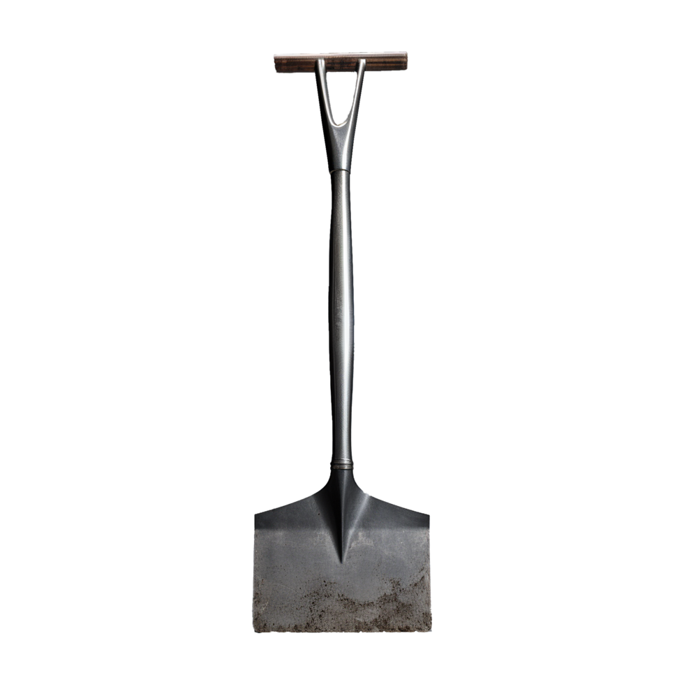 AI generated A shovel is leaning isolated on transparent background png