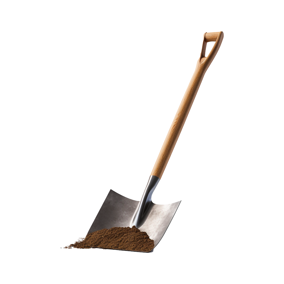 AI generated A shovel is leaning isolated on transparent background png