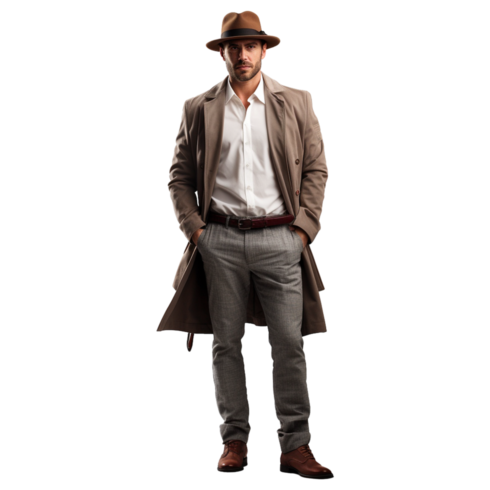 AI generated Young stylish man posing isolated on transparent background png