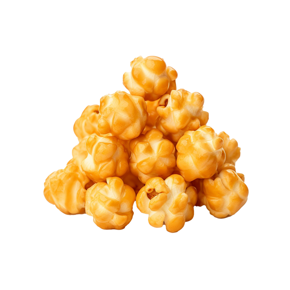 AI generated Caramel puff corn popcorn png isolated on transparent background
