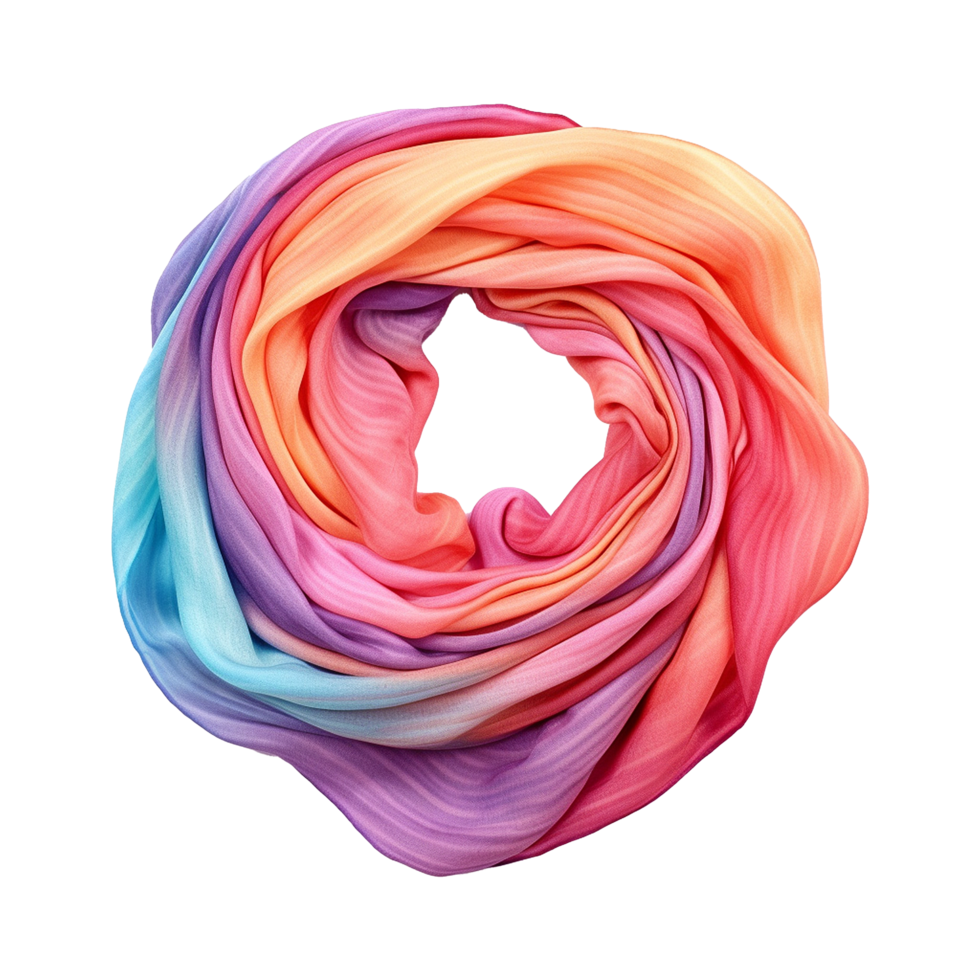 AI generated Colorful scarf isolated on transparent background png