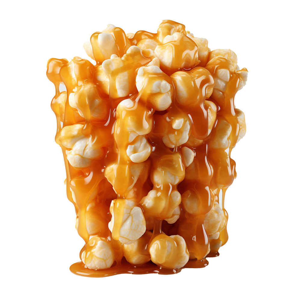 AI generated Caramel puff corn popcorn png isolated on transparent background