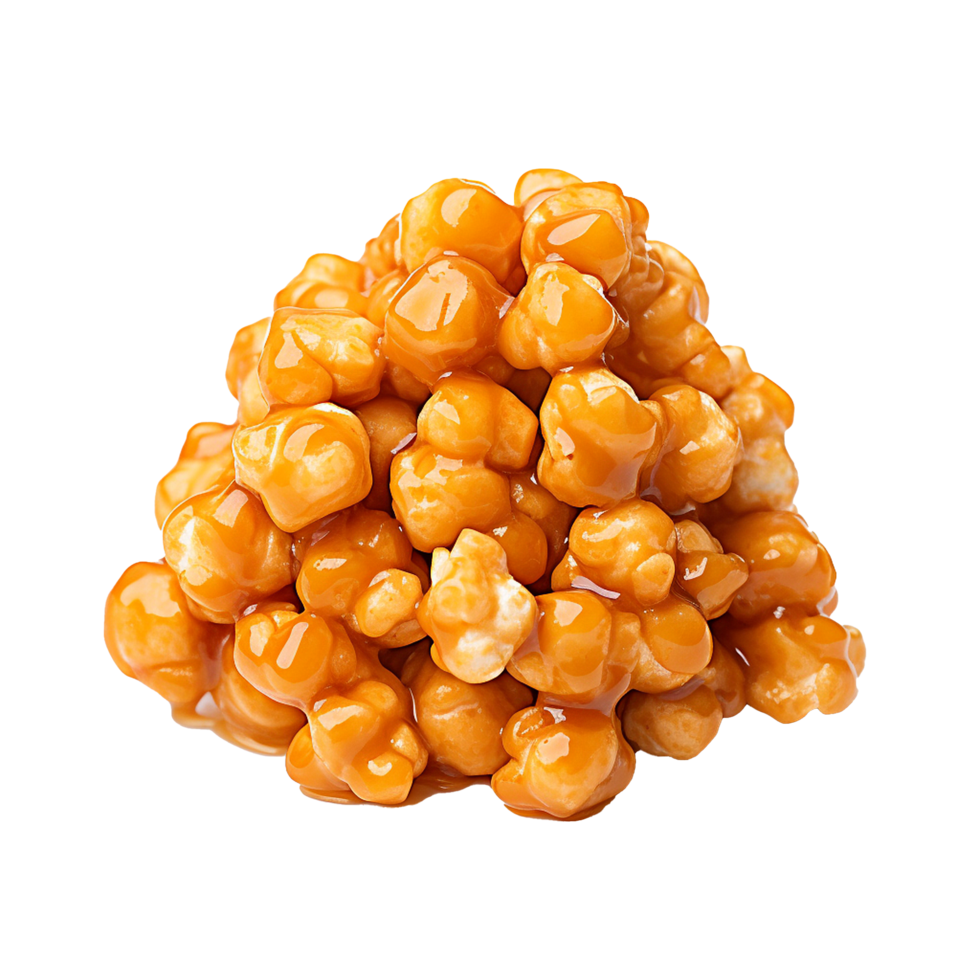 AI generated Caramel puff corn popcorn png isolated on transparent background