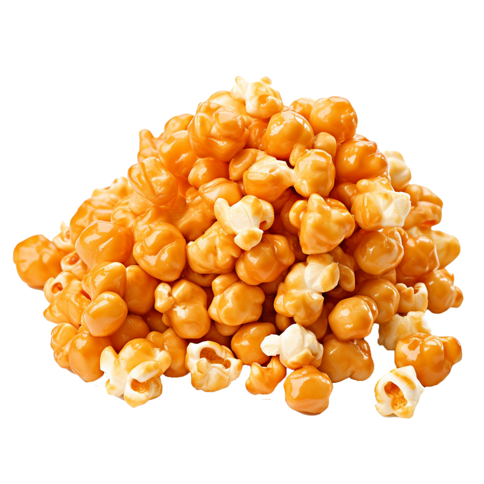 ai generato caramello soffio Mais Popcorn png isolato su trasparente sfondo