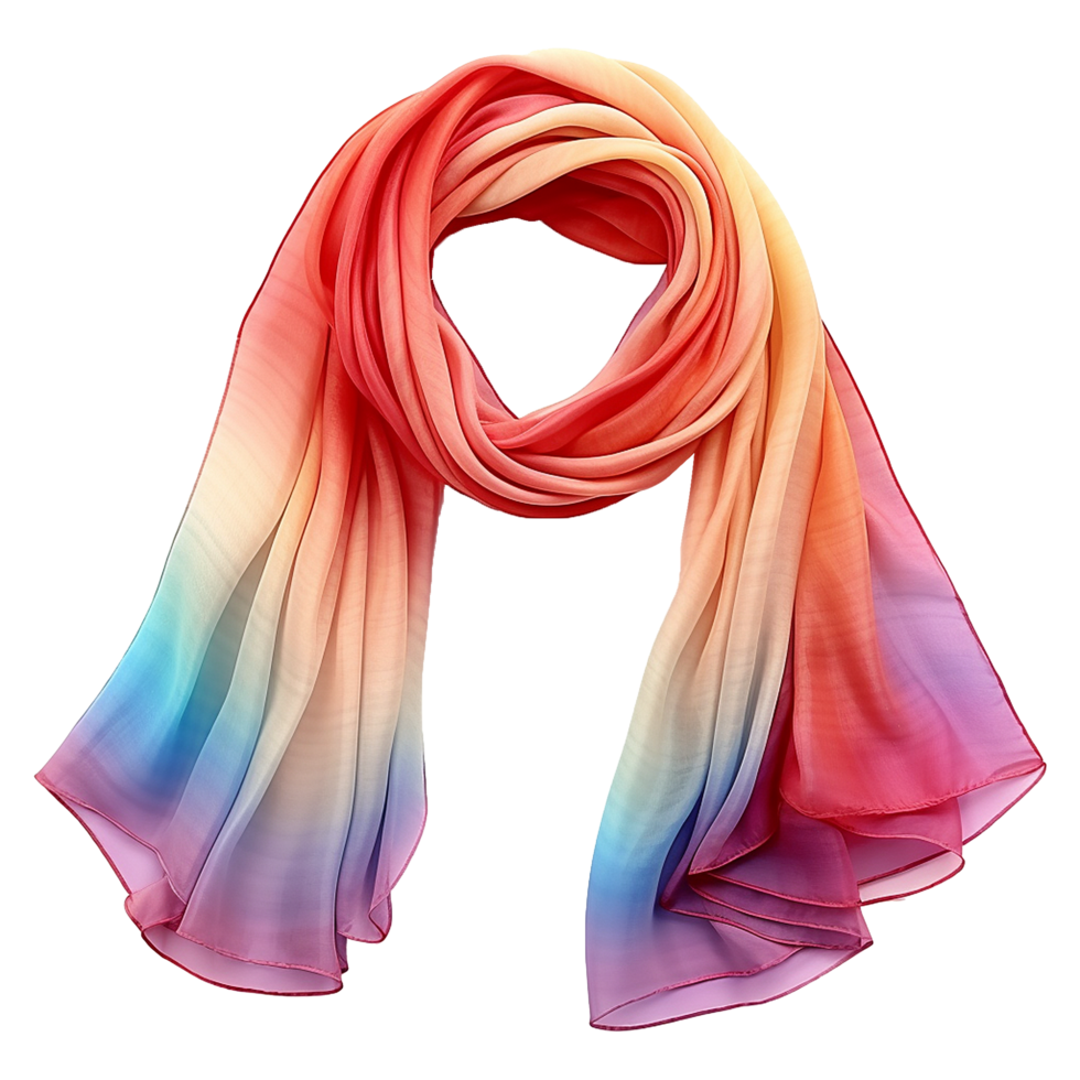 AI generated Colorful scarf isolated on transparent background png