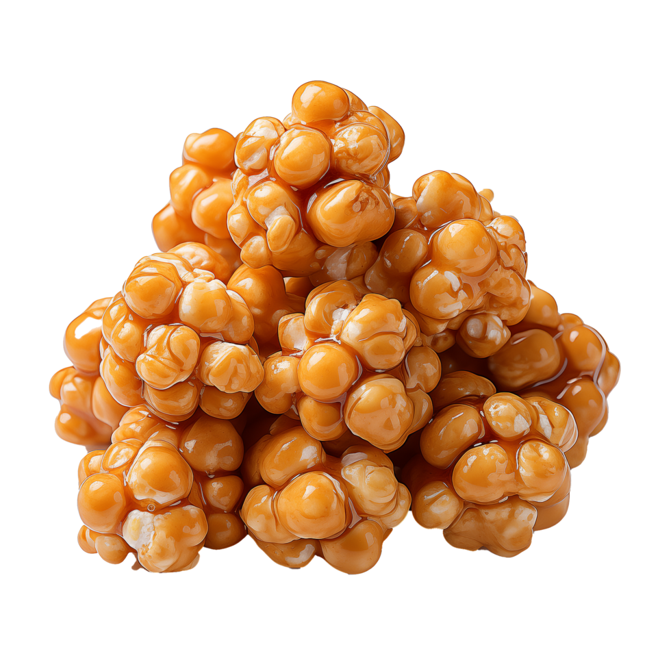 AI generated Caramel puff corn popcorn png isolated on transparent background