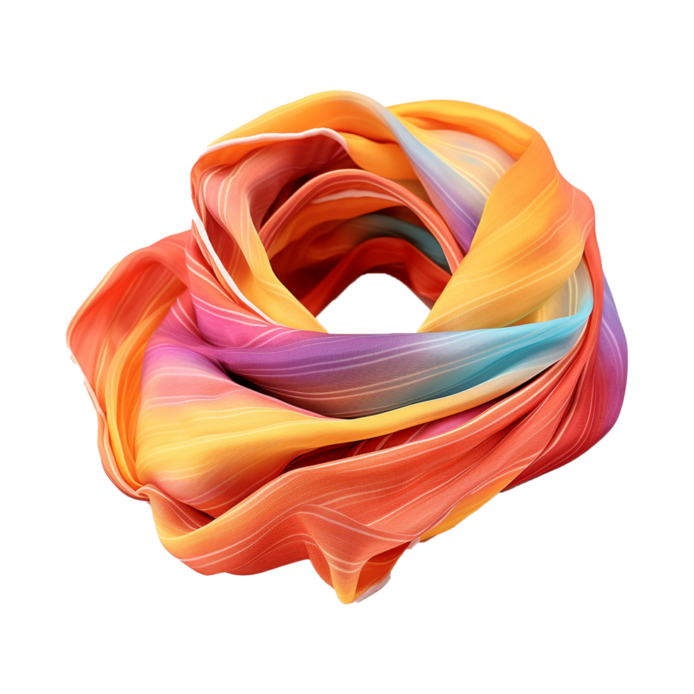 AI generated Colorful scarf isolated on transparent background png