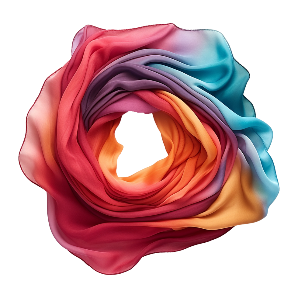 AI generated Colorful scarf isolated on transparent background png
