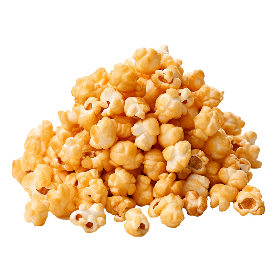 AI generated Caramel puff corn popcorn png isolated on transparent background
