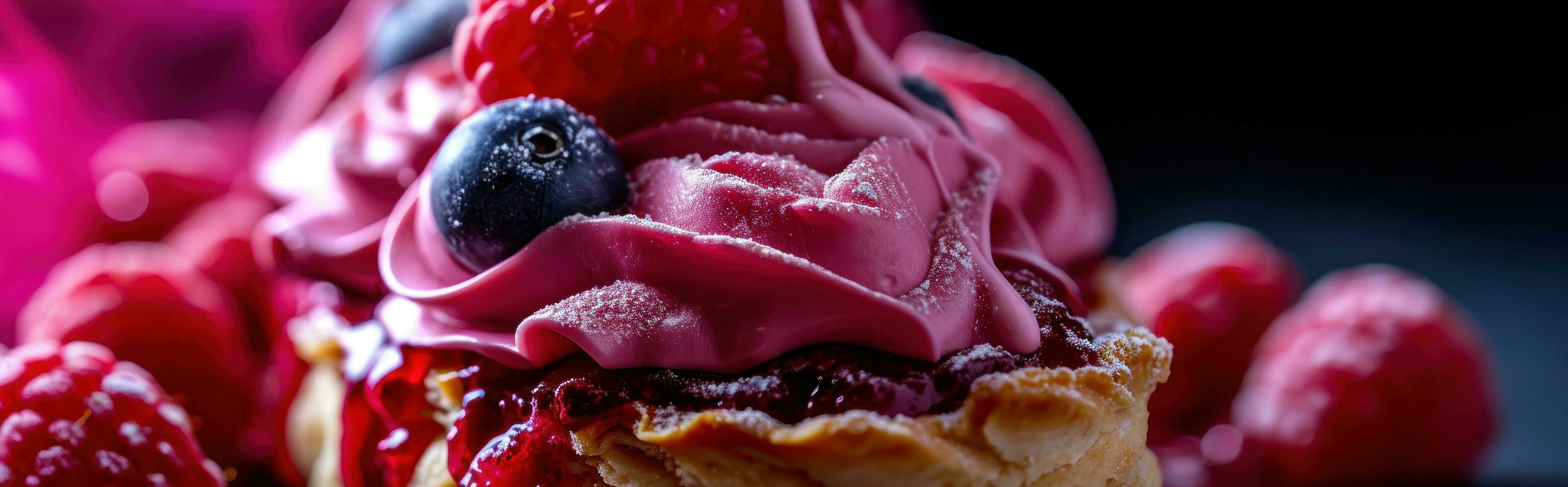 AI generated pastry with berry photo