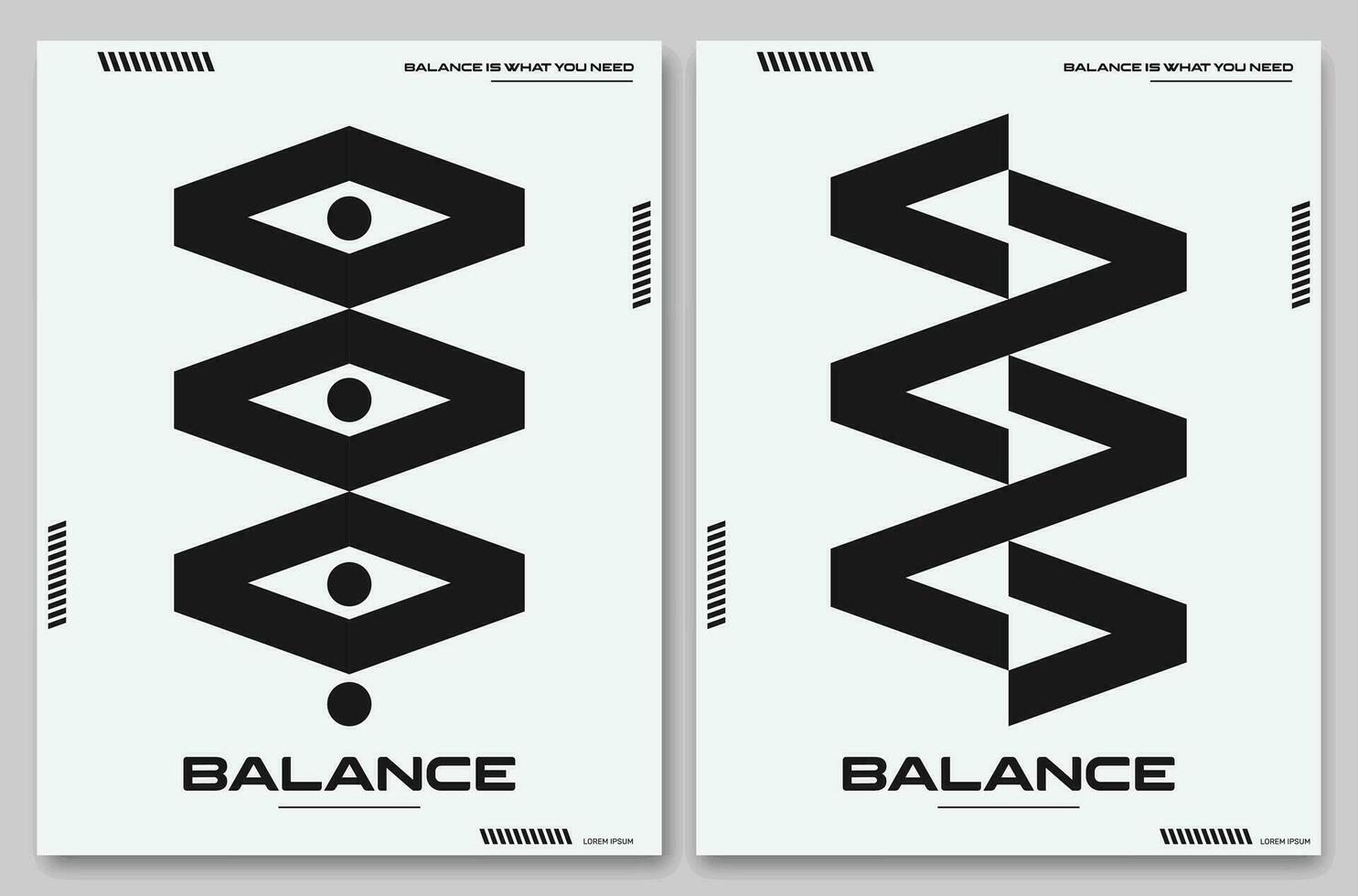 póster Bauhaus Arte estilo conteniendo el ideas de negro y blanco, equilibrio, resumen moderno Arte en geométrico formas vector