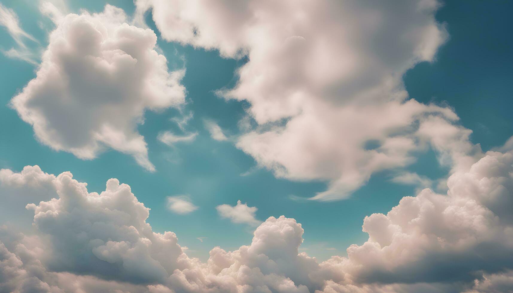 AI generated clouds in the sky with a blue sky background photo