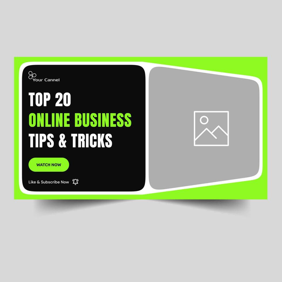 Video tutorial business thumbnail banner design tips and tricks, fully editable vector eps 10 file format